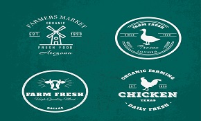 4 Creative farm element logo vector